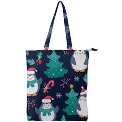 Colorful Funny Christmas Pattern Double Zip Up Tote Bag