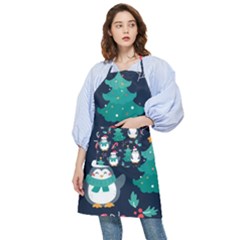 Colorful Funny Christmas Pattern Pocket Apron