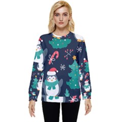 Colorful Funny Christmas Pattern Hidden Pocket Sweatshirt