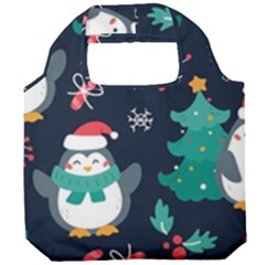 Colorful Funny Christmas Pattern Foldable Grocery Recycle Bag