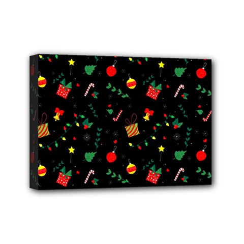 Christmas Pattern Texture Colorful Wallpaper Mini Canvas 7  X 5  (stretched) by Uceng