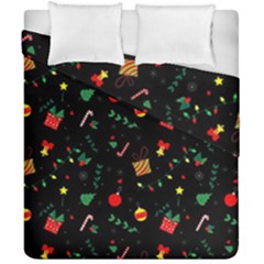 Christmas Pattern Texture Colorful Wallpaper Duvet Cover Double Side (california King Size) by Uceng