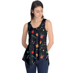 Christmas Pattern Texture Colorful Wallpaper Sleeveless Tunic by Uceng