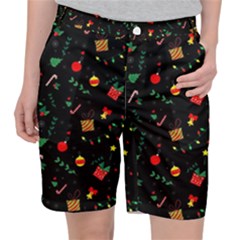 Christmas Pattern Texture Colorful Wallpaper Pocket Shorts by Uceng
