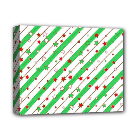 Christmas Paper Stars Pattern Texture Background Colorful Colors Seamless Deluxe Canvas 14  X 11  (stretched)