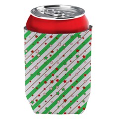 Christmas Paper Stars Pattern Texture Background Colorful Colors Seamless Can Holder by Uceng