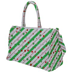 Christmas Paper Stars Pattern Texture Background Colorful Colors Seamless Duffel Travel Bag by Uceng