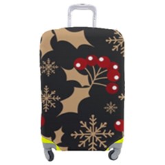 Christmas Pattern With Snowflakes Berries Luggage Cover (medium) by Uceng