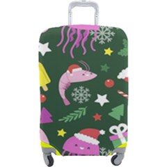 Dinosaur Colorful Funny Christmas Pattern Luggage Cover (large) by Uceng