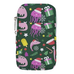 Dinosaur Colorful Funny Christmas Pattern Waist Pouch (Large)