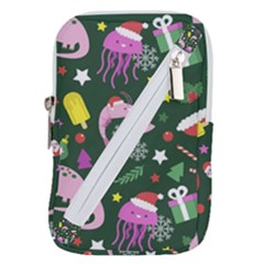 Dinosaur Colorful Funny Christmas Pattern Belt Pouch Bag (Large)