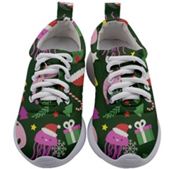 Dinosaur Colorful Funny Christmas Pattern Kids Athletic Shoes