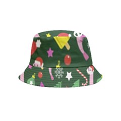 Dinosaur Colorful Funny Christmas Pattern Bucket Hat (Kids)