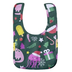 Dinosaur Colorful Funny Christmas Pattern Baby Bib by Uceng