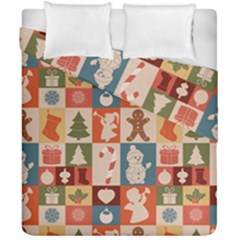 Cute Christmas Seamless Pattern Vector  - Duvet Cover Double Side (california King Size) by Uceng