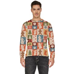 Cute Christmas Seamless Pattern Vector  - Men s Fleece Sweatshirt by Uceng