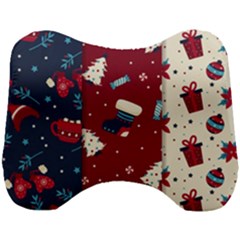 Flat Design Christmas Pattern Collection Art Head Support Cushion by Uceng