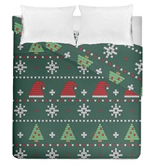 Beautiful Knitted Christmas Pattern Duvet Cover Double Side (queen Size)