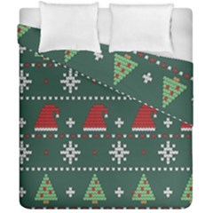 Beautiful Knitted Christmas Pattern Duvet Cover Double Side (california King Size) by Uceng