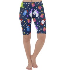 Colorful Funny Christmas Pattern Cropped Leggings  by Uceng