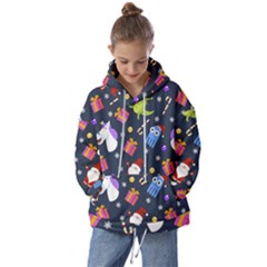 Colorful Funny Christmas Pattern Kids  Oversized Hoodie by Uceng