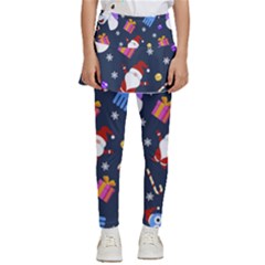 Colorful Funny Christmas Pattern Kids  Skirted Pants by Uceng