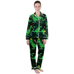 Christmas Funny Pattern Dinosaurs Women s Long Sleeve Satin Pajamas Set	 by Uceng