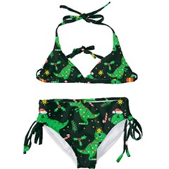 Christmas Funny Pattern Dinosaurs Kids  Classic Bikini Set by Uceng