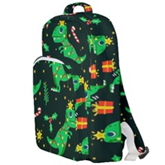 Christmas Funny Pattern Dinosaurs Double Compartment Backpack by Uceng