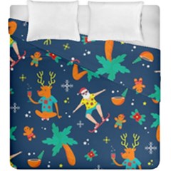 Colorful Funny Christmas Pattern Duvet Cover Double Side (king Size) by Uceng