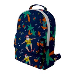 Colorful Funny Christmas Pattern Flap Pocket Backpack (large)