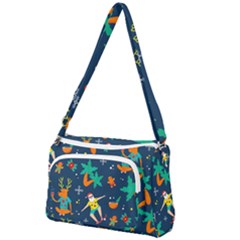 Colorful Funny Christmas Pattern Front Pocket Crossbody Bag by Uceng