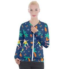 Colorful Funny Christmas Pattern Casual Zip Up Jacket by Uceng