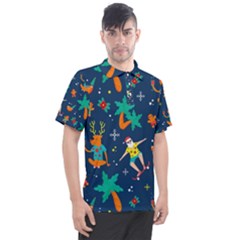 Colorful Funny Christmas Pattern Men s Polo Tee by Uceng