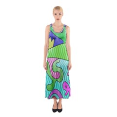 Colorful stylish design Sleeveless Maxi Dress