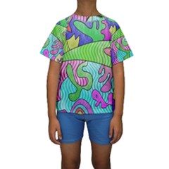 Colorful stylish design Kids  Short Sleeve Swimwear