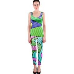 Colorful Stylish Design One Piece Catsuit by gasi