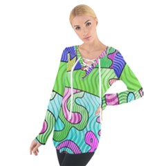 Colorful stylish design Tie Up Tee