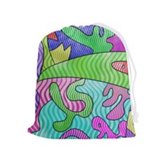 Colorful Stylish Design Drawstring Pouch (xl) by gasi