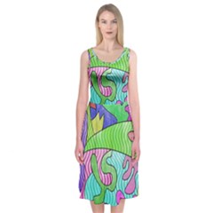 Colorful stylish design Midi Sleeveless Dress