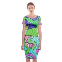 Colorful stylish design Classic Short Sleeve Midi Dress