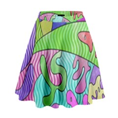 Colorful Stylish Design High Waist Skirt