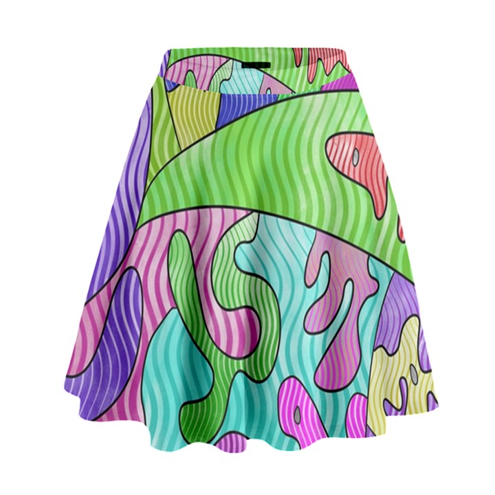 Colorful stylish design High Waist Skirt