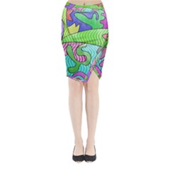 Colorful stylish design Midi Wrap Pencil Skirt