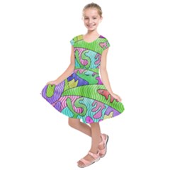 Colorful stylish design Kids  Short Sleeve Dress