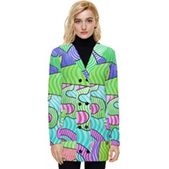 Colorful stylish design Button Up Hooded Coat 