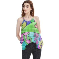 Colorful Stylish Design Flowy Camisole Tank Top by gasi