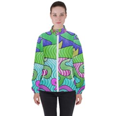 Colorful stylish design Women s High Neck Windbreaker