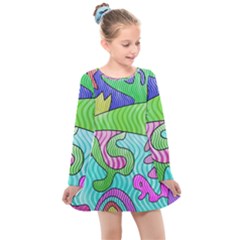 Colorful stylish design Kids  Long Sleeve Dress