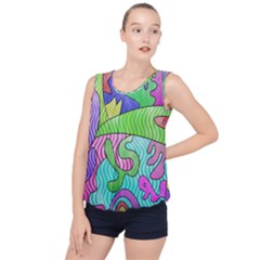 Colorful stylish design Bubble Hem Chiffon Tank Top